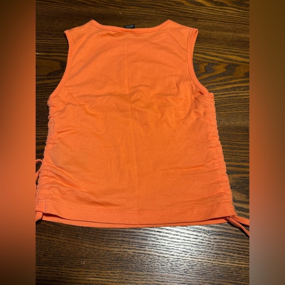Urban Outfitters Cropped Cinched Tank Top Women Small Orange Frog Graphic Hippie - Picture 16 of 16